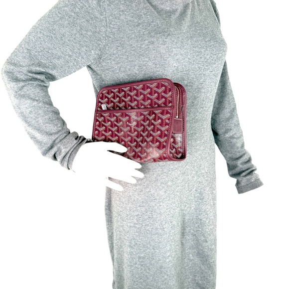 New GOYARD Jouvence Burgundy Pouch Cosmetic Toiletry Case PM - Picture 2 of 11